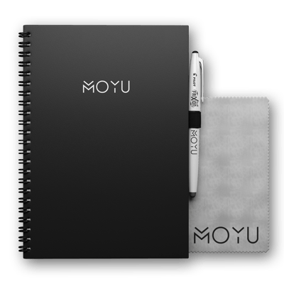 MOYU Uitwisbaar Notitieboek A5 Ringband Hardcover van Duurzaam Steenpapier Business Black