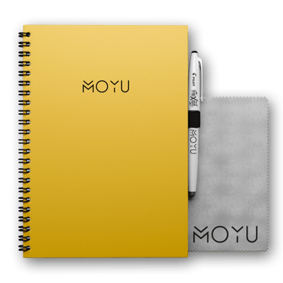 MOYU Uitwisbaar Notitieboek A5 Ringband Hardcover van Duurzaam Steenpapier Young Yellow