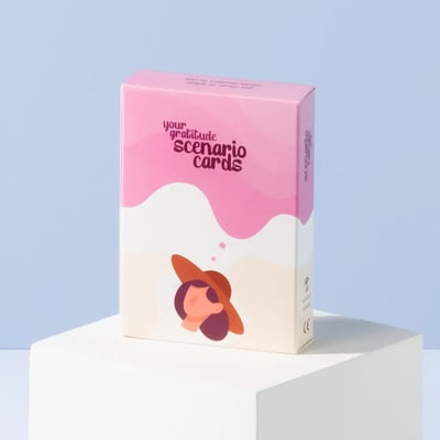 Scenario Cards Gesprekskaarten Persoonlijke Ontwikkeling Your Gratitude (52 kaarten) voorkant doosje