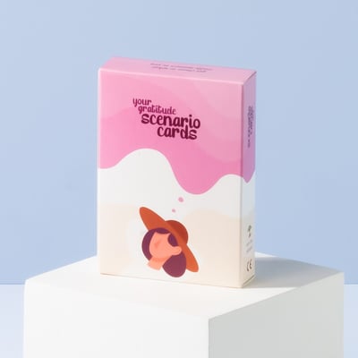 Scenario Cards Gesprekskaarten Persoonlijke Ontwikkeling Your Gratitude (52 kaarten) voorkant doosje